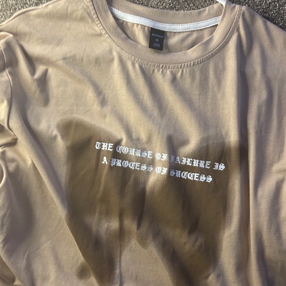 ROMWE Tan Casual Tee